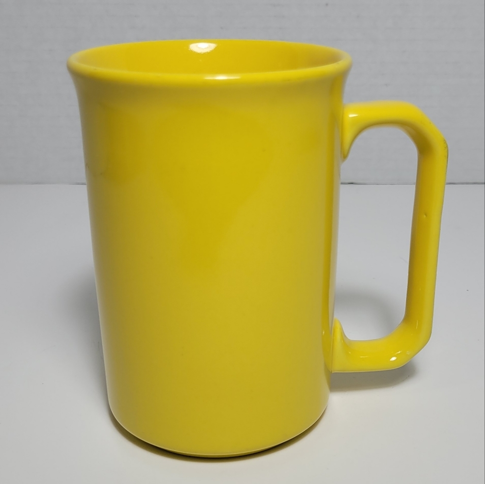 Bright Yellow Tams Made in England Very Rare Vintage Ceramic Mug Excellent